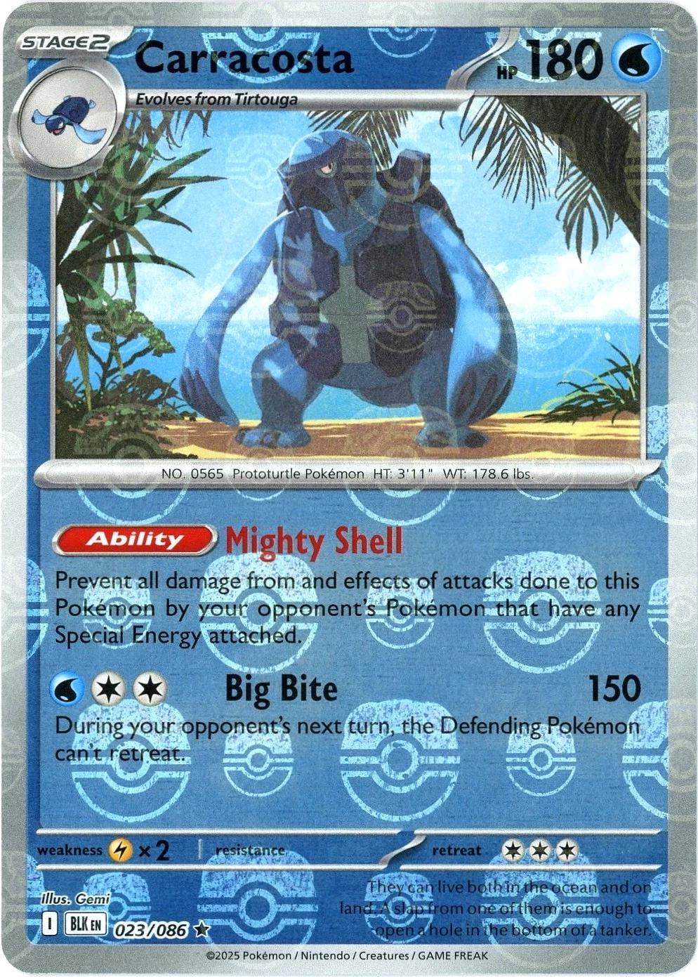 Black Bolt Carracosta [Master-Ball] Pokémon card